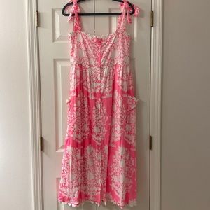 Juliet Dunn Pink Shoulder Tie Dress